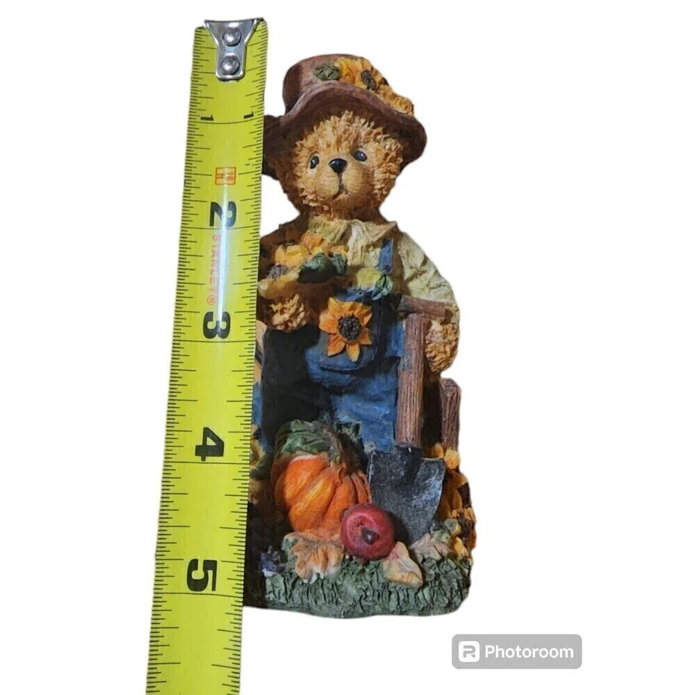 Bears With Sunflower On Hat With Pumpkin